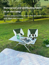 Black Ground Mat Version-Ground Mat+Folding Table+2 Moon Chairs