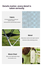 Black Ground Mat Version-Ground Mat+Folding Table+2 Moon Chairs