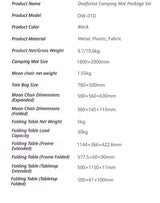 Black Ground Mat Version-Ground Mat+Folding Table+2 Moon Chairs