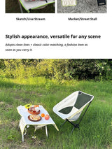 Green 4-Piece Set-Bag+Aluminum Table Frame+2 Moon Chairs