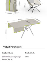 Green 4-Piece Set-Bag+Aluminum Table Frame+2 Moon Chairs