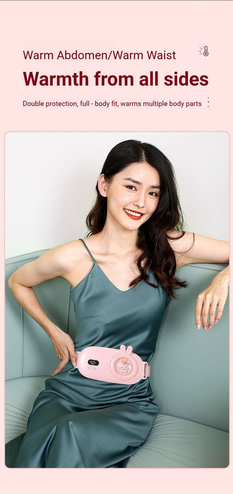 Heated Period Relief Waist Belt Pink Little Rabbit.
