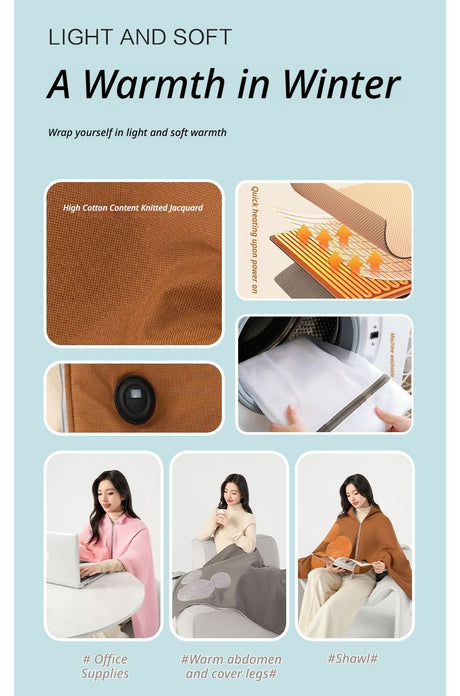 Heating Shawl, Brown.