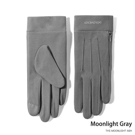 Women's cashmere winter gloves in black, model DY36.
