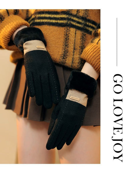Women's cashmere winter gloves in moonlight grey, model DY36.