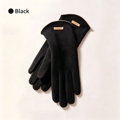 Women's cashmere winter gloves in black, model DY43.