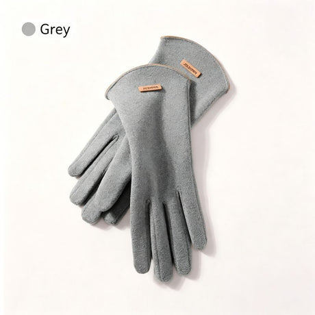 Women's cashmere winter gloves in black, model DY43.