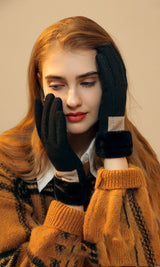Ladies Winter Warm Cashmere Gloves DY43 Grapefruit Pink