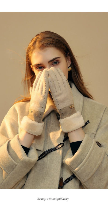 Pink cashmere gloves, lightweight, model DY50.