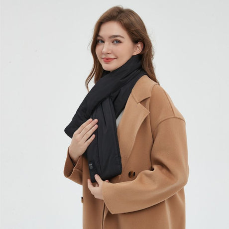 Rechargeable scarf light, breathable.