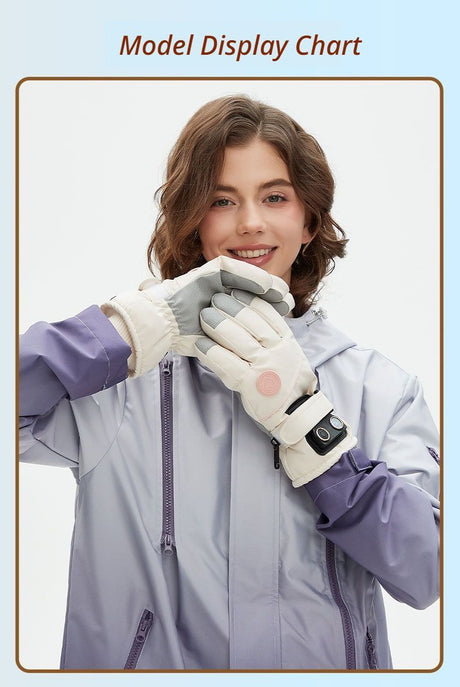 Black heated gloves, lightweight.