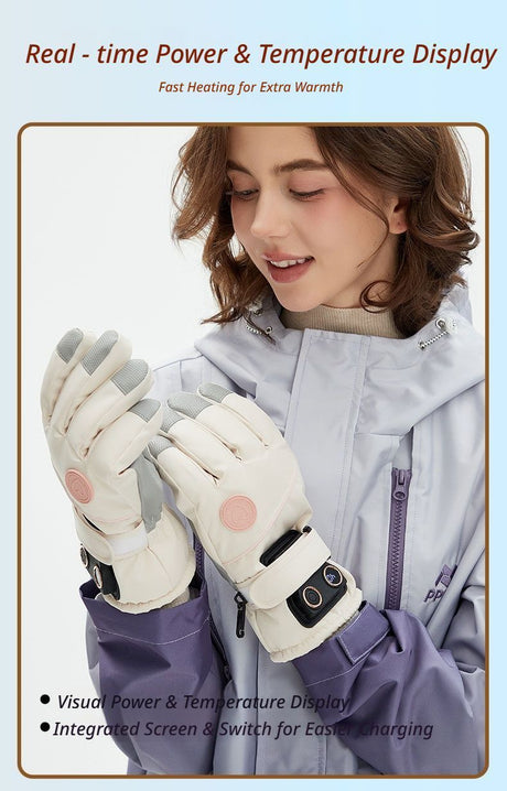 Blue heated gloves, lightweight.