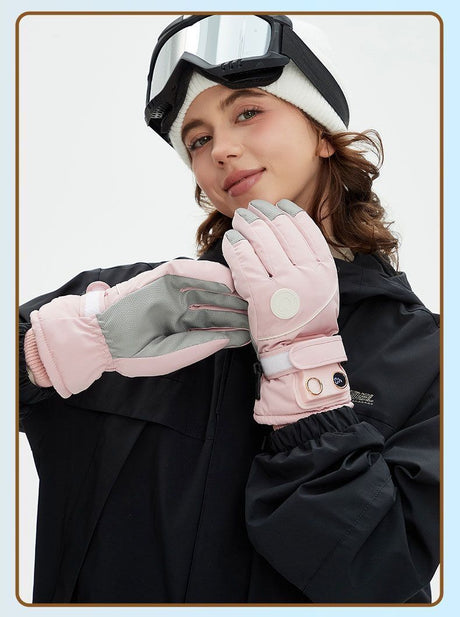 Blue heated gloves, lightweight.