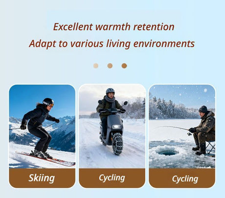 White heated gloves, lightweight.