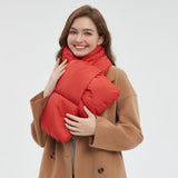 USB Heated White Duck Down Neck Warmer-Wine Red