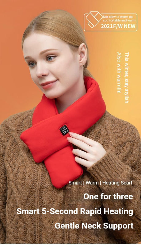 Rechargeable neck warmer, lightweight.
