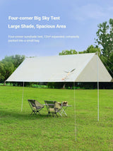 White Canopy Version-Canopy+Folding Table+2 Moon Chairs