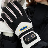 Windproof Water-Repellent Fleece-Lined Self-Heating Gloves Black