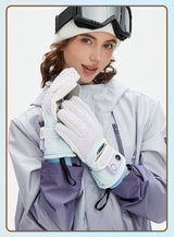 Windproof Water-Repellent Self-Heating Fleece Gloves Light Green
