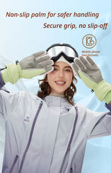 Windproof Water-Repellent Self-Heating Fleece Gloves Light Green