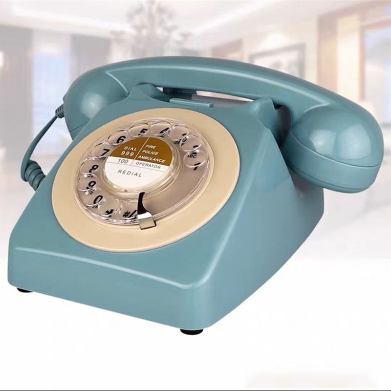 Wireless Bluetooth Desk Phone Style 2-blue green