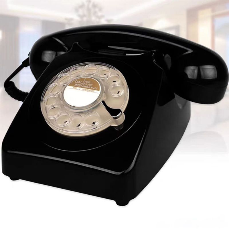 Wireless Bluetooth Desk Phone Style 2-dark red