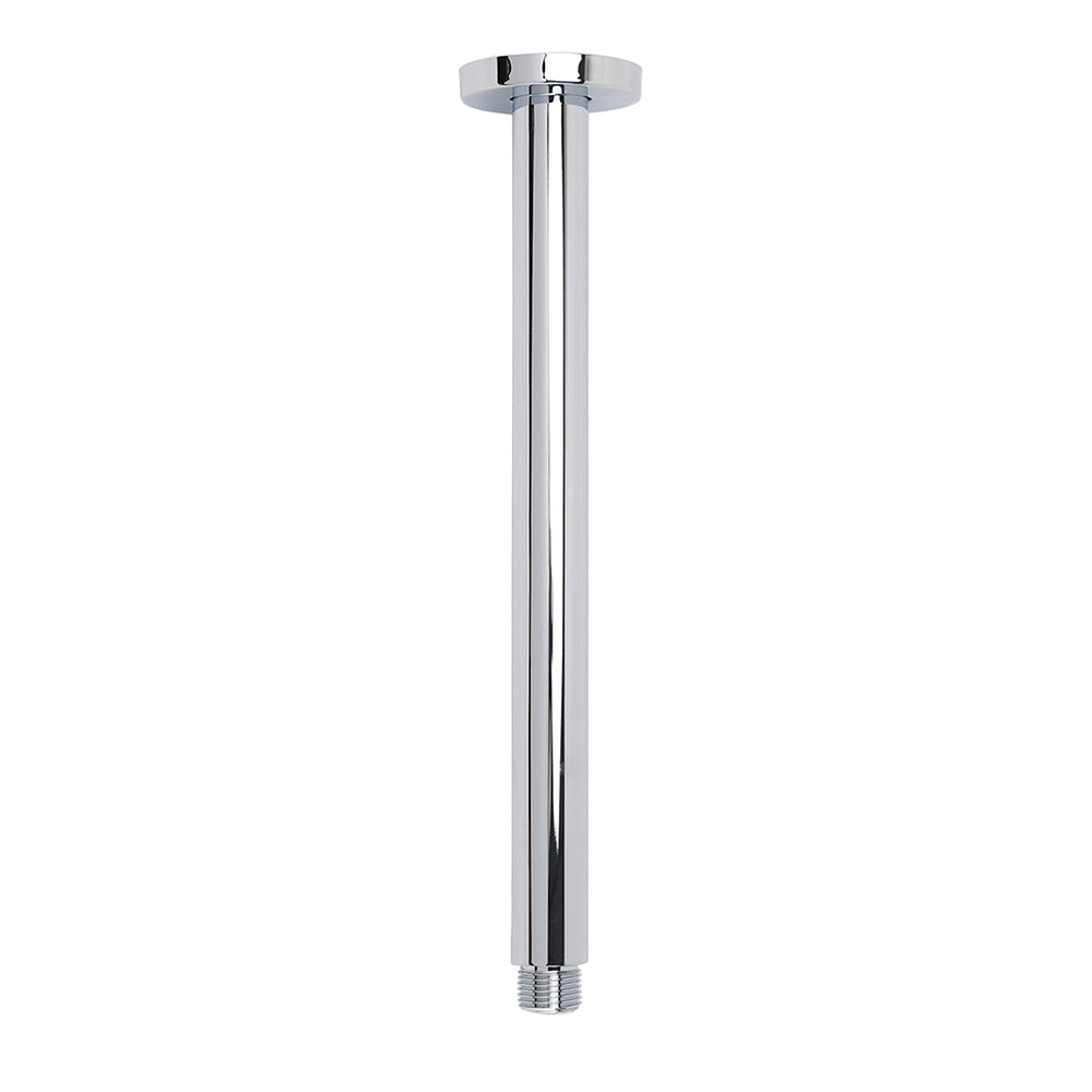 WELS Chrome Large 16" Round Rain Shower Head 300mm Ceiling Dropper Extension Arm Set