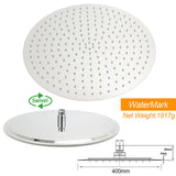 WELS Chrome Large 16" Round Rain Shower Head 300mm Ceiling Dropper Extension Arm Set