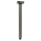 Gun Metal Square 12" Rainfall Shower Head 300mm Ceiling Dropper Arm Bath Set WELS