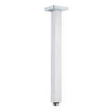 WELS 16" Rainfall Shower Head 300mm Ceiling Dropper Extension Arm Chrome Square Set