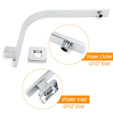WELS ABS 200mm Square Rain Shower Head & Brass Gooseneck Wall Arm Set WATERMARK