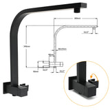 WELS Matt Black 8" Shower Head 3 Modes Handheld Gooseneck Arm Square 2in1 Set Mixer