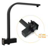Matt Black Twin Set 12" Large Shower Head 3 Modes Handheld Gooseneck Arm Wall Mixer