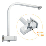 WELS Dual 10" Square Rain Shower Head Handheld Spray Diverter Wall Arm Set