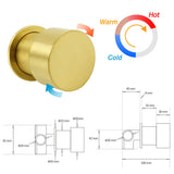 Brushed Gold 2in1 Round 12" Rain Shower Head Single Mode Handheld Diverter Wall Arm Mixer Set