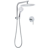 WELS 2in1 Round 12" Shower Head 3 Mode Handheld Drill Free Gooseneck Arm Diverter Set + Mixer