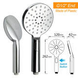 WELS Twin Shower Set Large Round 12" Rainfall Head 3 Modes Handheld Silde Rail