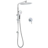 WELS Twin Shower Set Large Round 12" Rainfall Head 3 Modes Handheld Silde Rail + Mixer