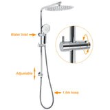 WELS Twin Shower Set Large Round 12" Rainfall Head 3 Modes Handheld Silde Rail + Mixer