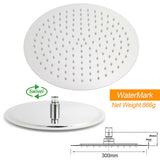 WELS Twin Shower Set Large Round 12" Rainfall Head 3 Modes Handheld Silde Rail + Mixer