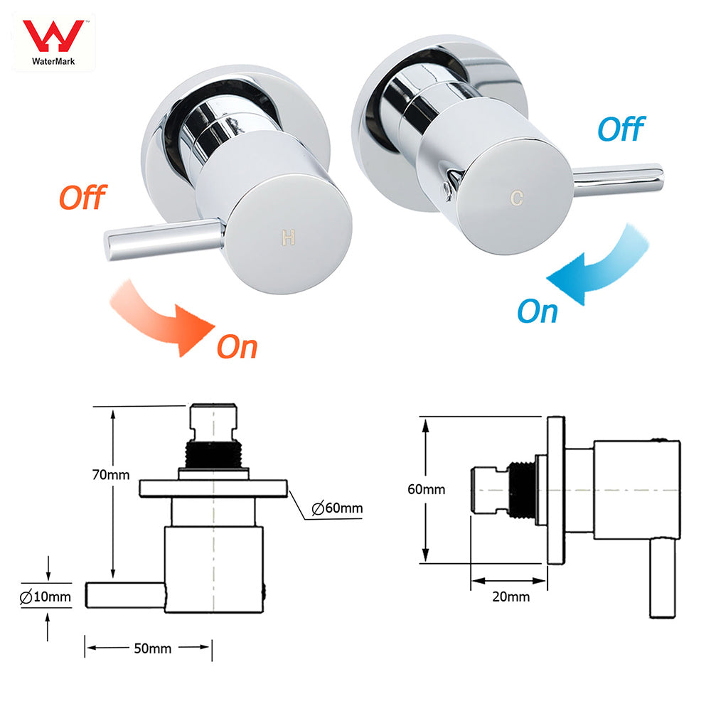 Chrome Double Square 8" Shower Head Set 3 Function Handheld Rail Diverter Arm + Taps