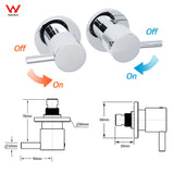 WELS Bathroom Round 8" Rain Shower Head Single Mode Brass Handheld Spray Rail Arm Set Twin Taps