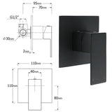 Matt Black Dual Shower Square 10" Rain Head 3 Modes Handheld Brass Silde Rail Mixer Set