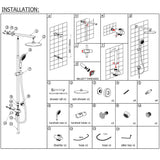 WELS Matt Black Dual Shower Large 12" Square Head Handheld Adjustable Silding Rail Set