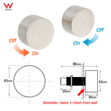 Brushed Nickel Round 1/4 Turn Twin Shower Taps Set Hot Cold Switch Vanity Mixer