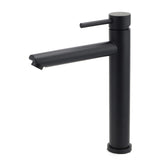WELS Matt Black Round Tall Basin Mixer Vanity Bathroon Sink Tap Laundry Faucet