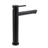 WELS Matt Black Round Tall Basin Mixer Vanity Bathroon Sink Tap Laundry Faucet