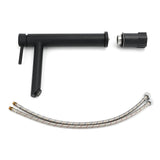 WELS Matt Black Round Tall Basin Mixer Vanity Bathroon Sink Tap Laundry Faucet