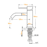 WELS Kitchen Laundry Round Standard Basin Mixer Vanity Sink Faucet Tap Black Set