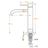WELS Gunmtal Grey Tall Kitchen Laundry Basin Mixer Vanity Sink Faucet Tap Valve